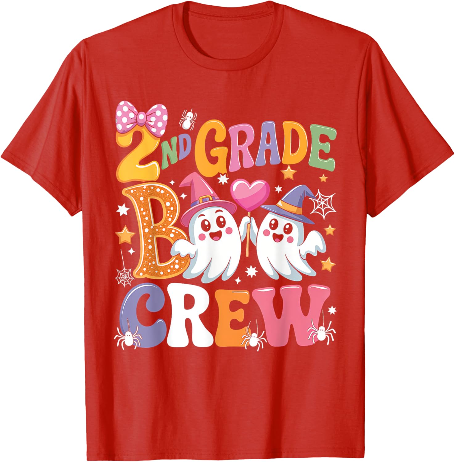 Happy Halloween T-Shirt for 2nd Grade Boo Crew Teacher and Kids - 14