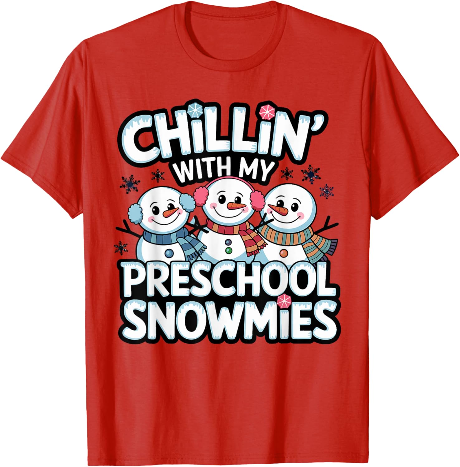 Chillin with My Snowmie Kid Winter T-Shirt for Teachers and Students - 3