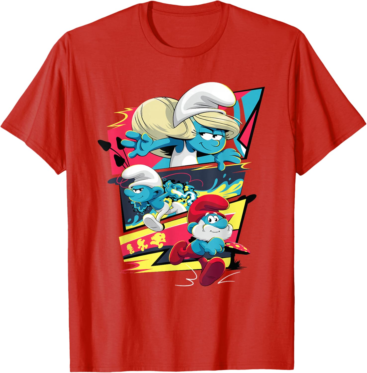 Smurfs Movie T-Shirt Featuring Smurfette, No Name, and Papa Smurf - 3