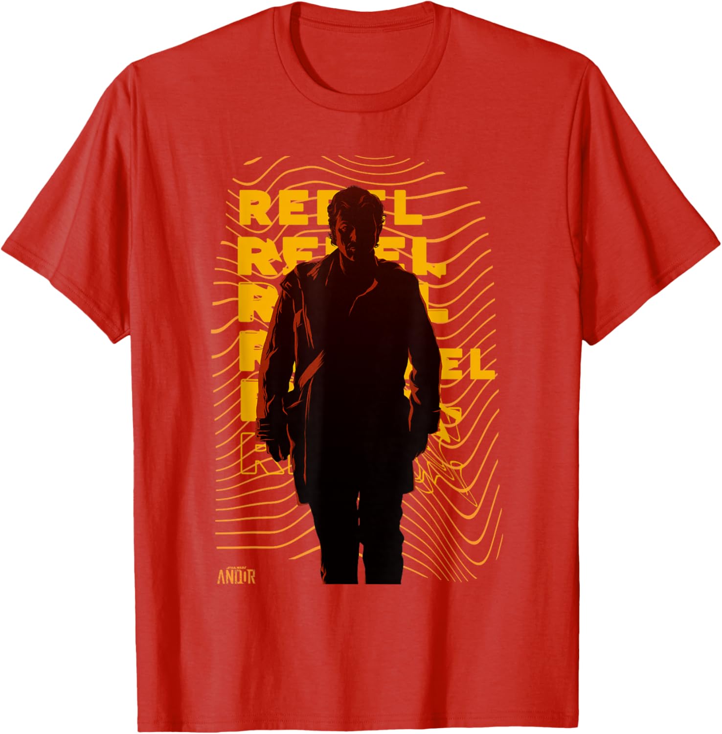 Vintage Star Wars Andor Rebel Silhouette Distressed T-Shirt for Fans - 4
