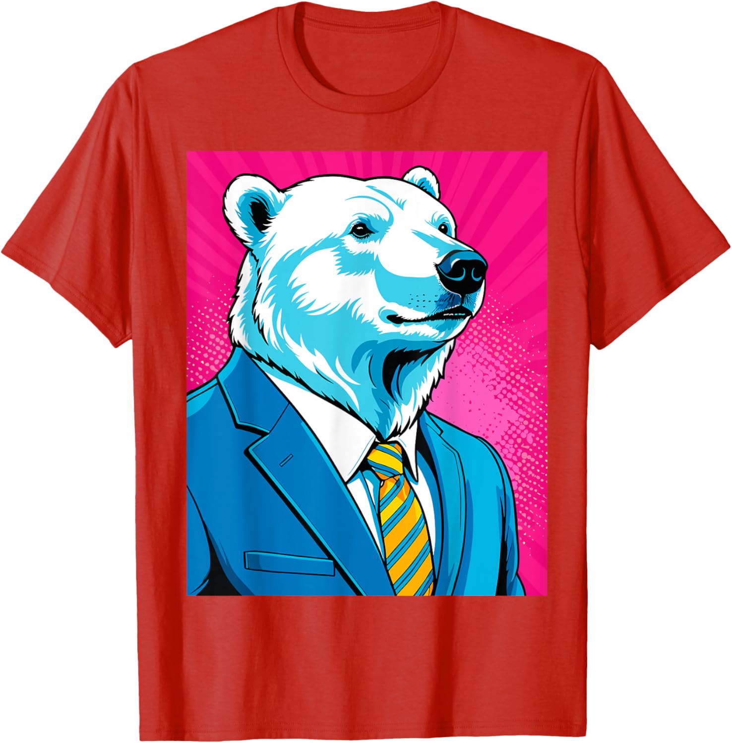 Pop Art Polar Bear in Suit T-Shirt for Fun and Unique Fashion - 7