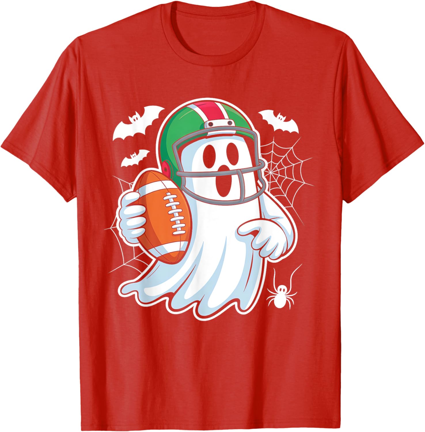 Funny Boo Ghost Playing Football Halloween T-Shirt for Spooky Fun - 21
