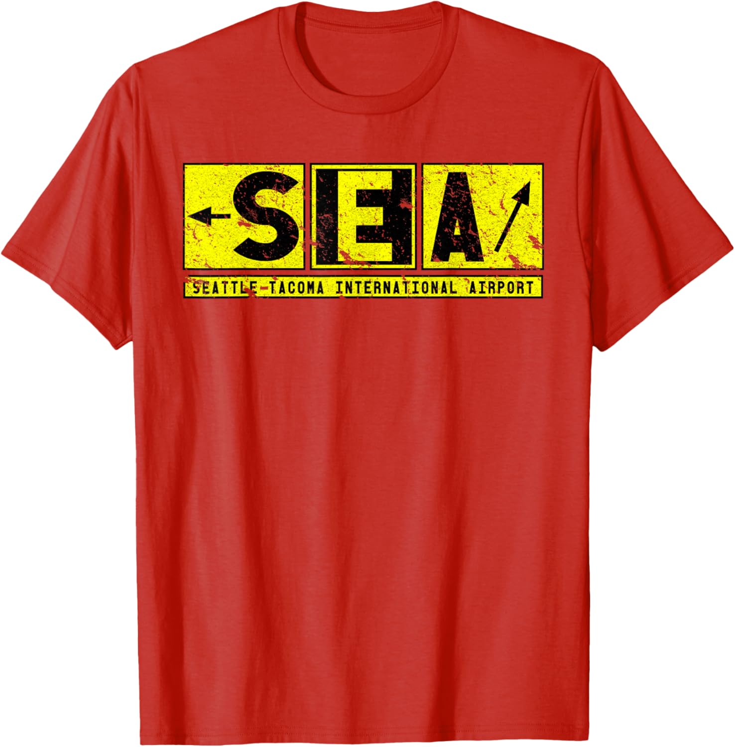 Vintage SEA Seattle Tacoma Airport Taxiway Sign Pilot T-Shirt - 1