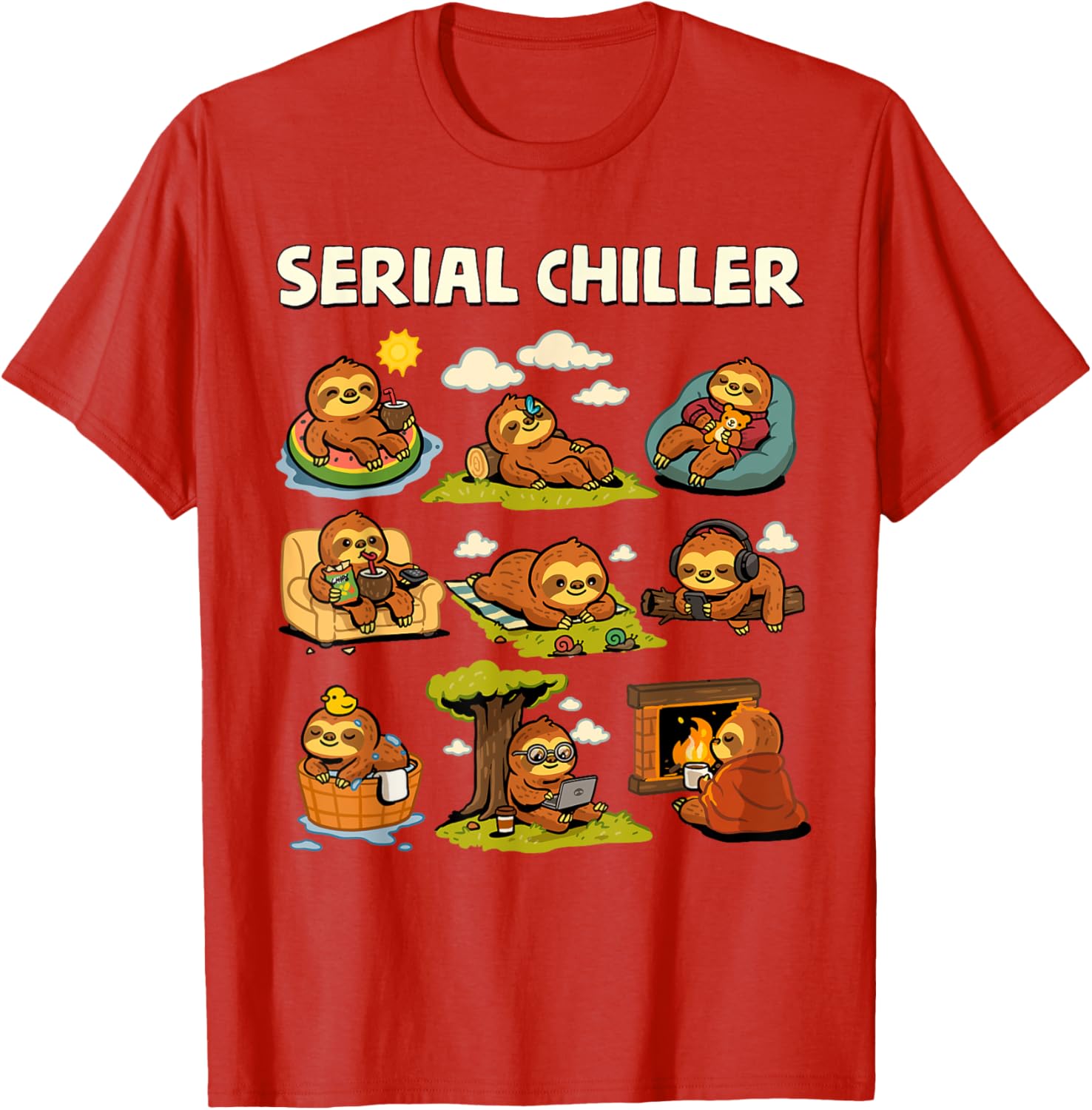 Serial Sloth Chiller T-Shirt for Relaxed Retirement and Lazy Days - 17