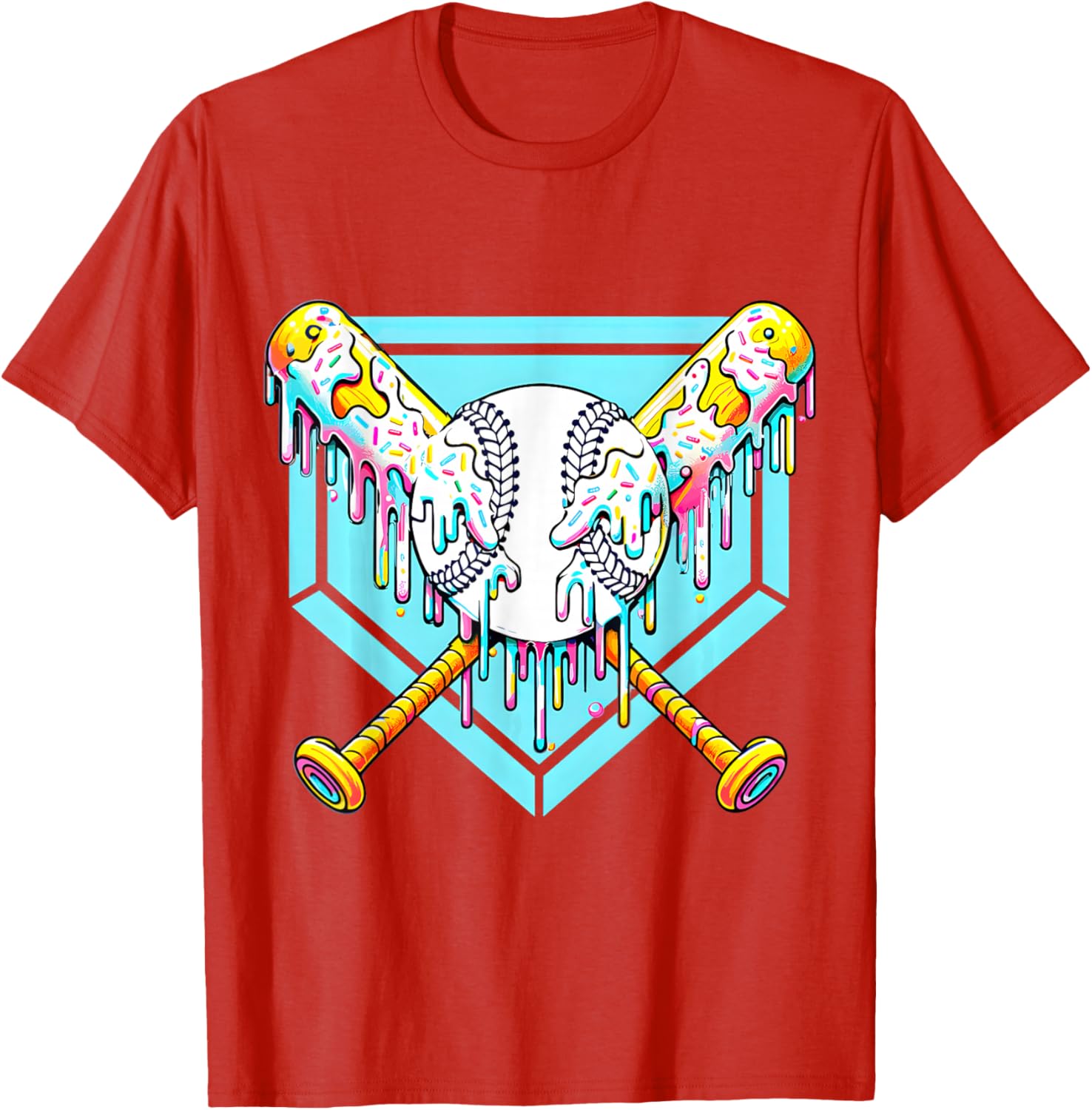 Youth Baseball Drip Ice Cream T-Shirt Fun Apparel for Young Athletes - 6
