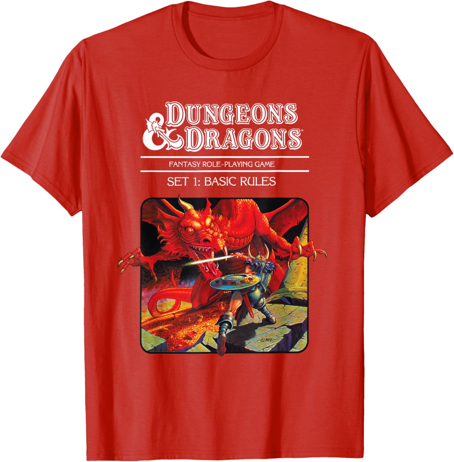 Vintage Dungeons & Dragons Basic Rules Cover T-Shirt for Fans and Gamers - 3