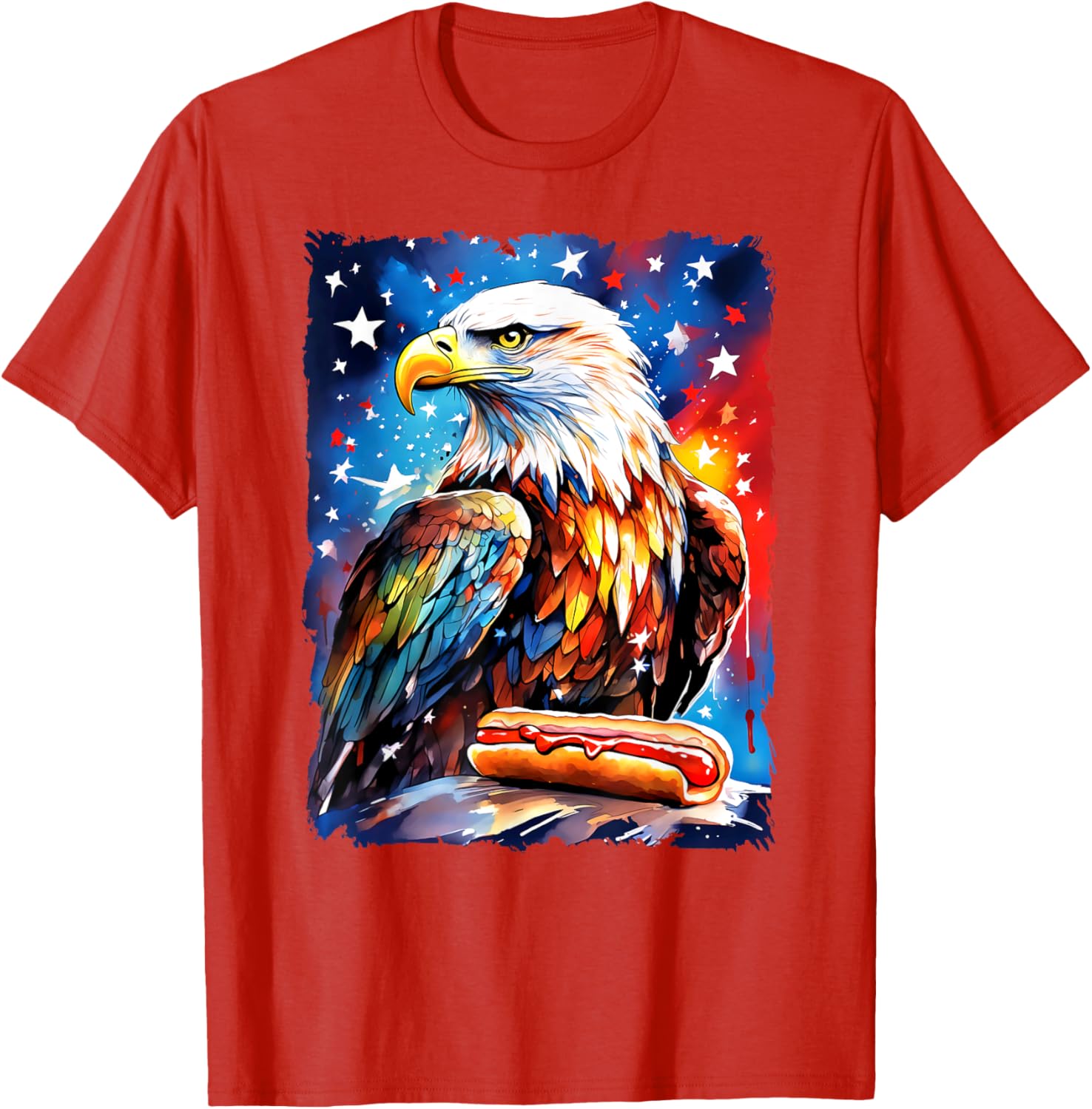 Patriotic 4th of July T-Shirt with Hotdog and Eagle Design for All Ages - 11