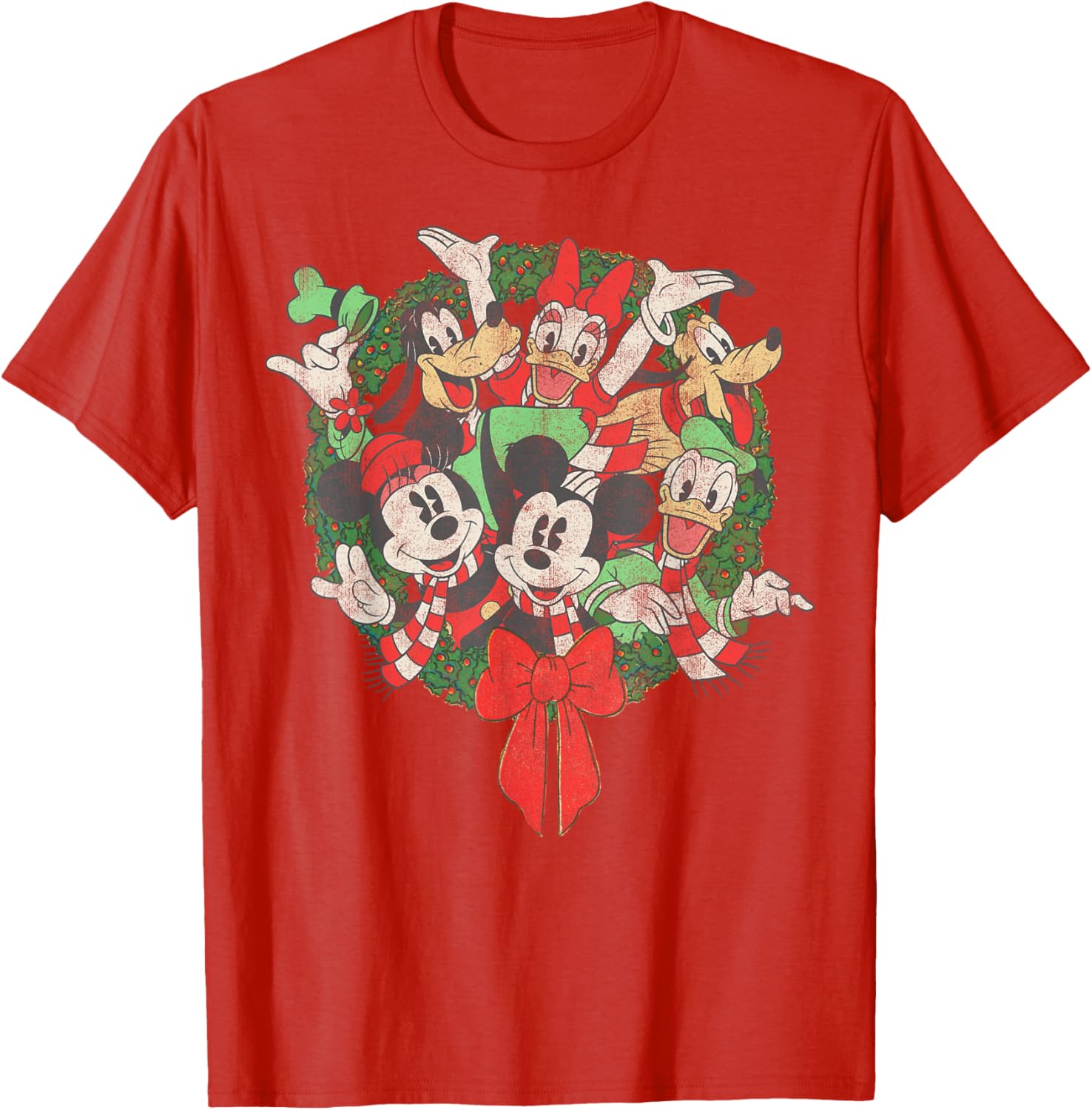Disney Christmas Wreath T-Shirt for Festive Family Gatherings - 4