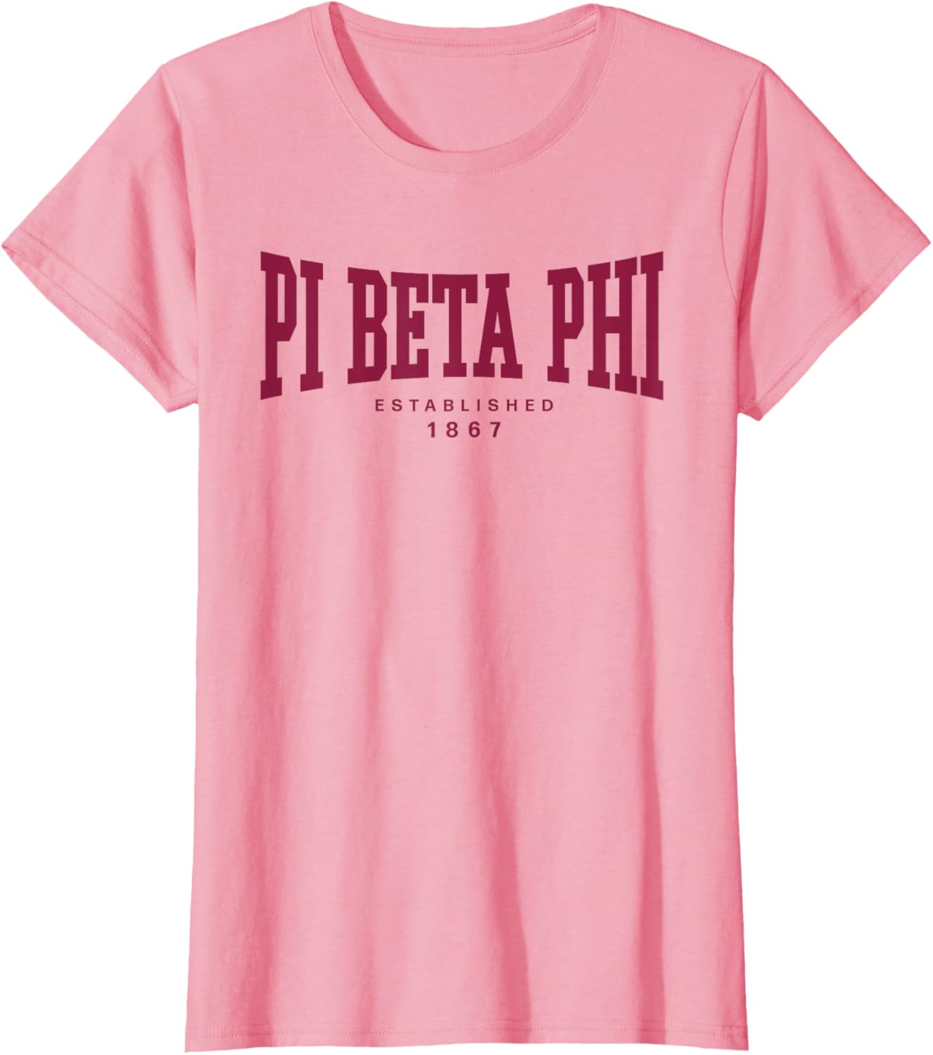 Pi Beta Phi Varsity Logo 1867 Wine T-Shirt for Comfortable Style - 3