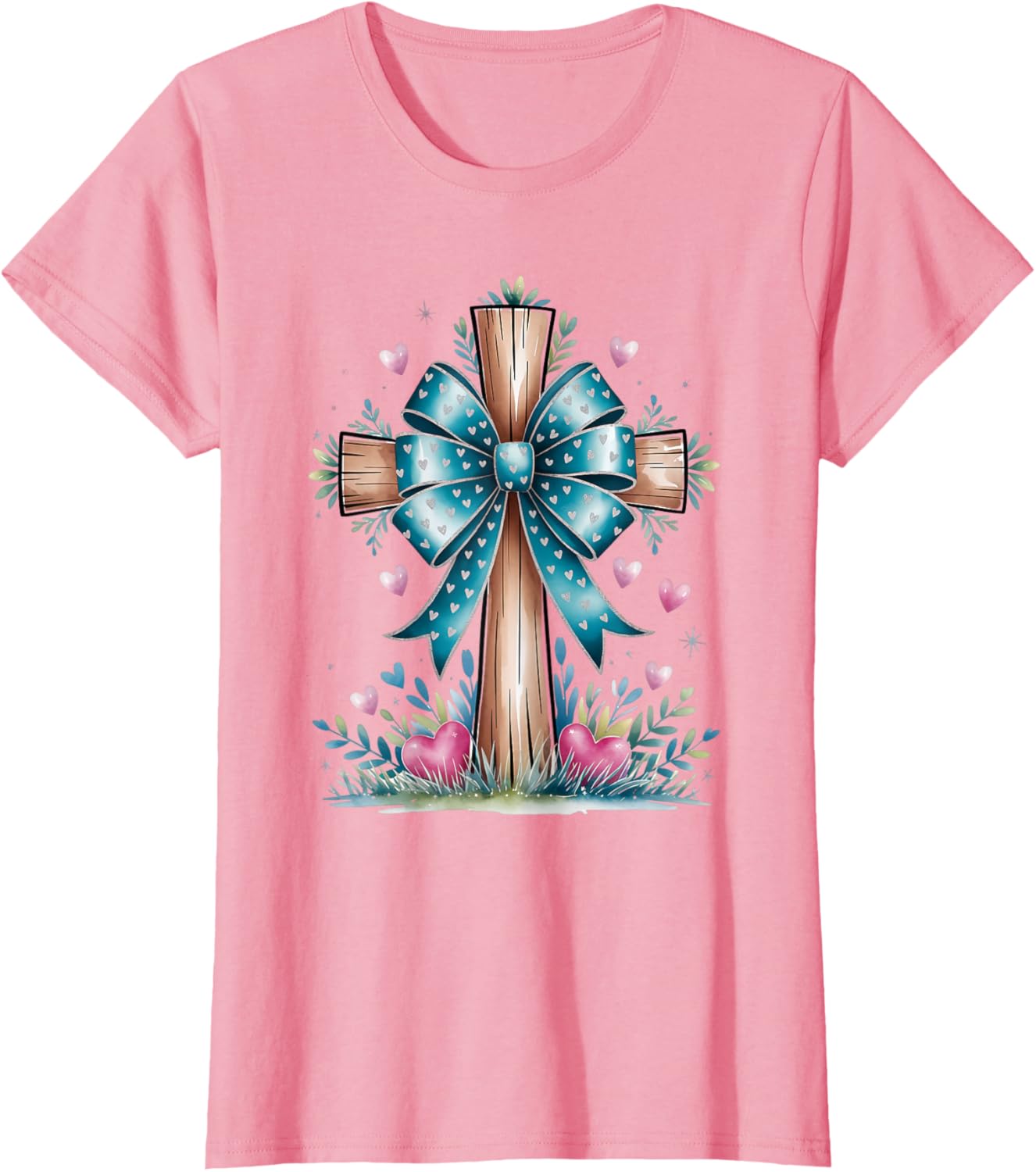 Rustic Floral Cross T-Shirt for Easter Spring Christian Faith Enthusiasts - 6