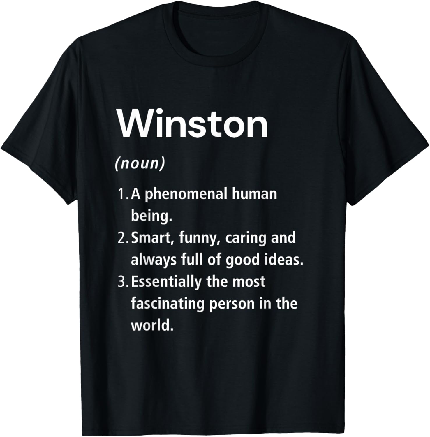 Winston Name Definition Funny Dictionary T-Shirt for Humorous Style - 1
