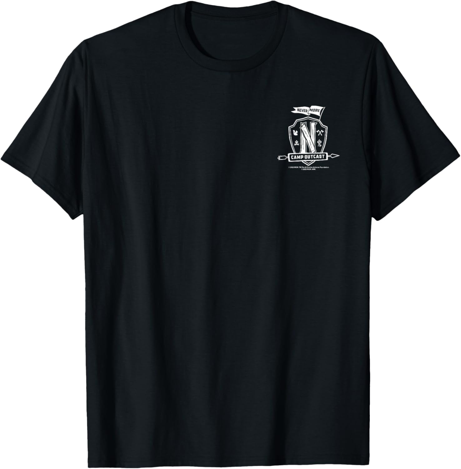 Wednesday Season 2 Nevermore Camp Outcast White Logo T-Shirt for Fans - 1