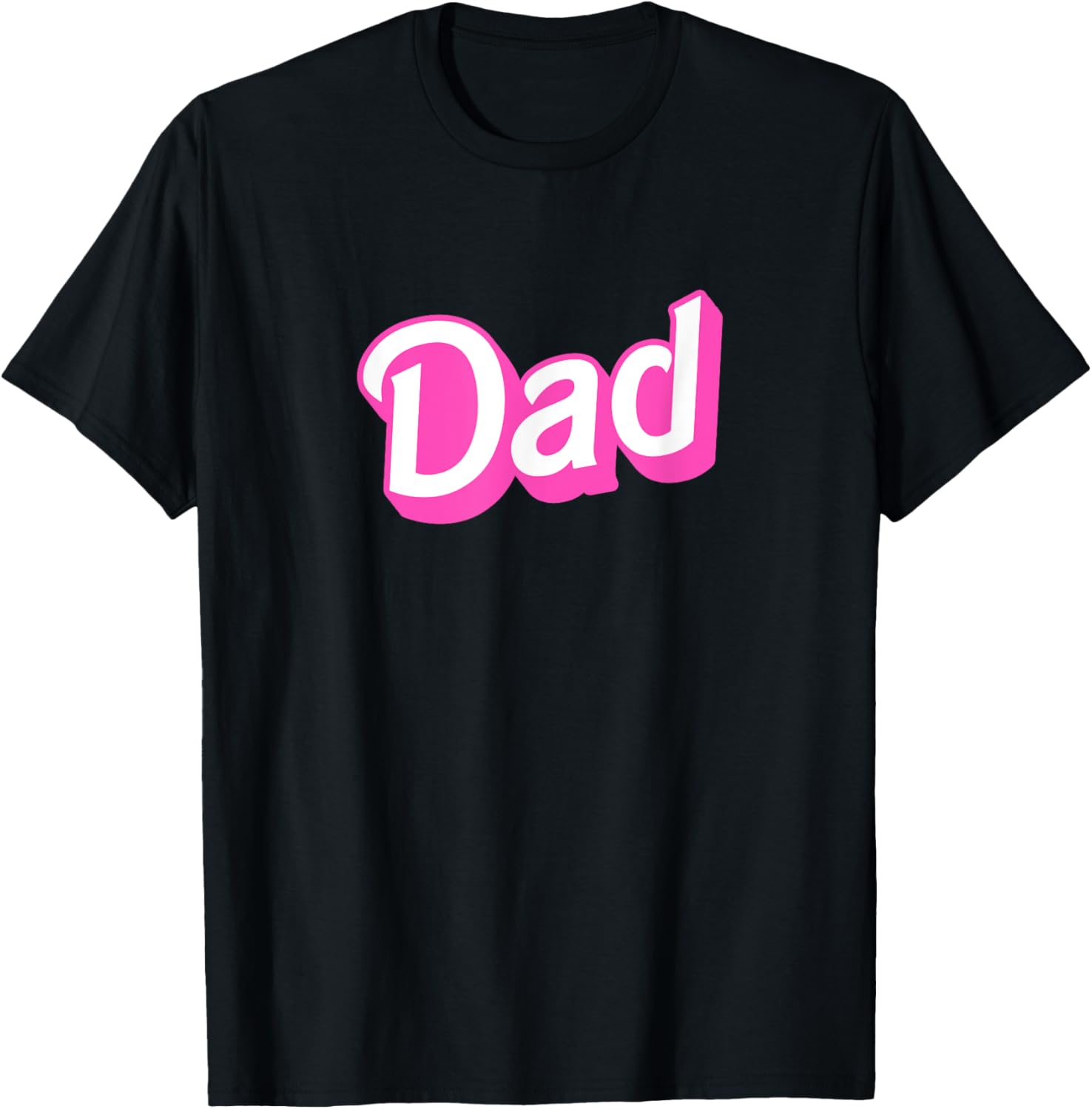 Dad Pink and White Overlapping Font Halloween Costume T-Shirt for Men - 4