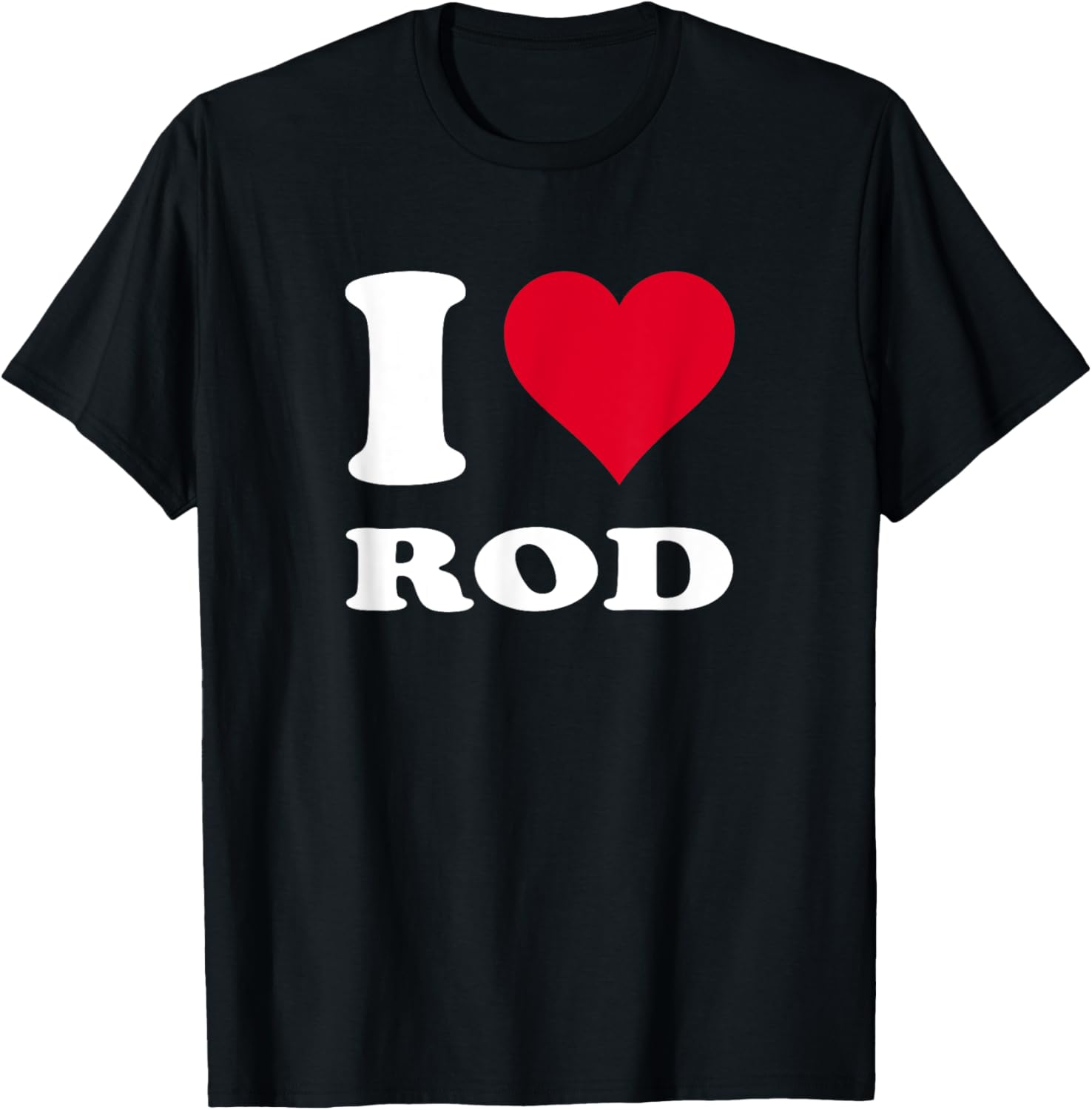 Red Heart I Love Rod T-Shirt for Stylish Comfort and Fun Fashion - 1