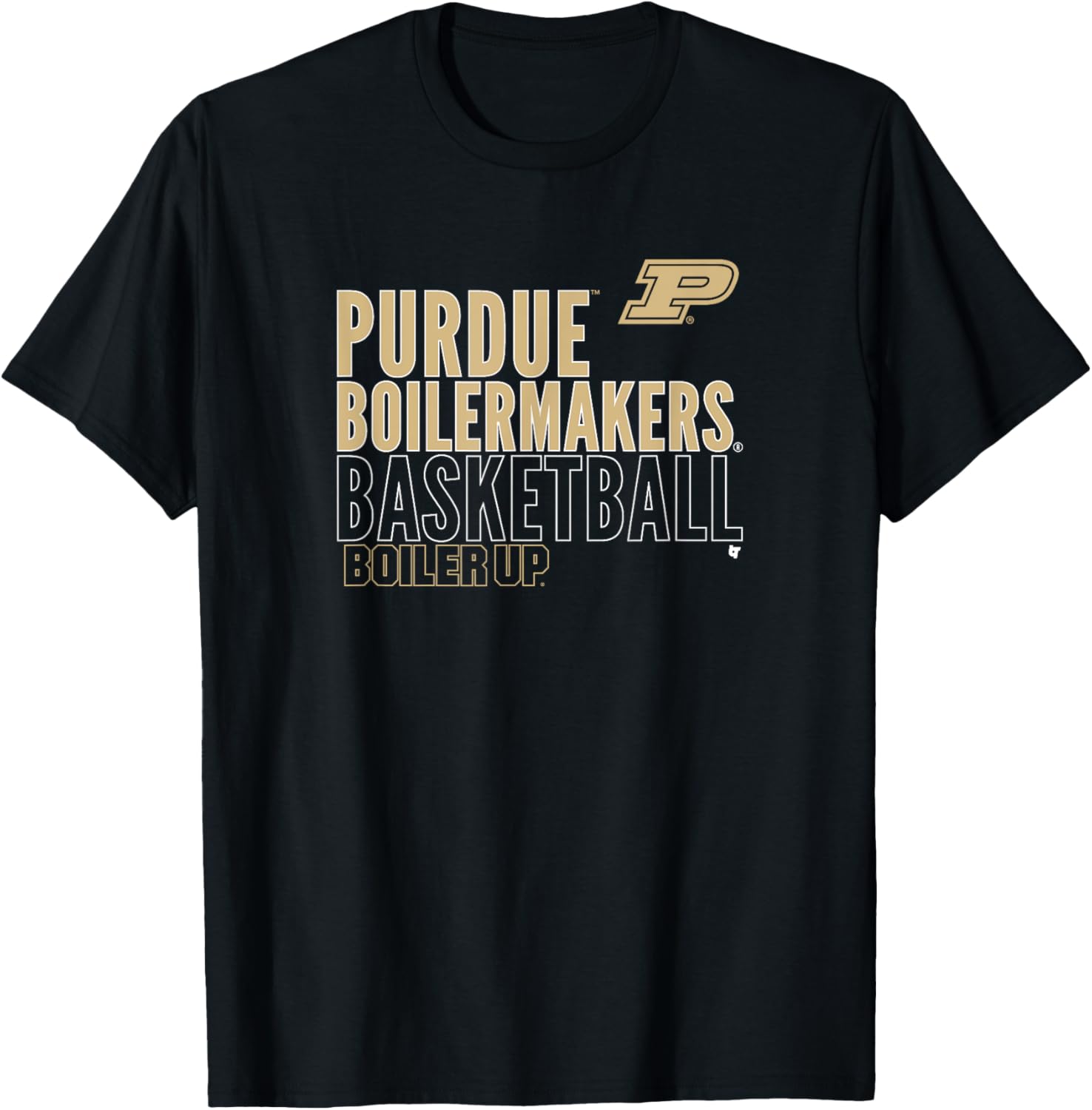 Purdue Basketball Text Logo Overlay T-Shirt for Fans and Players - 1