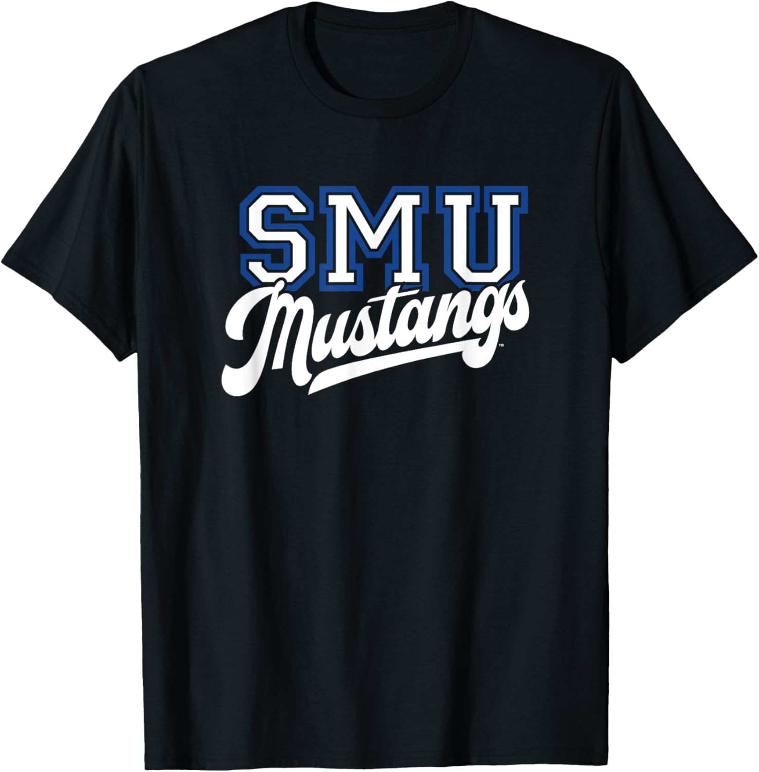 Southern Methodist SMU Mustangs Classic Script T-Shirt for Fans - 4