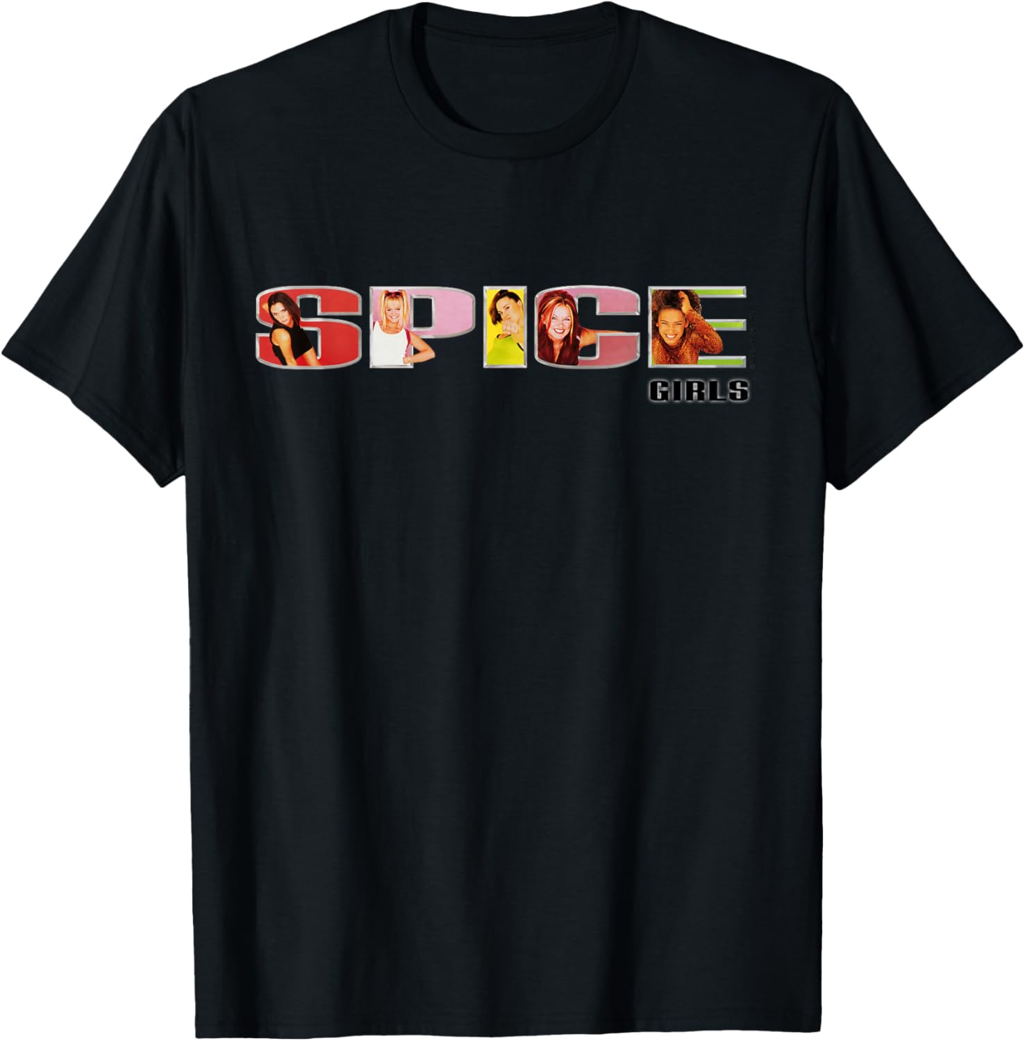 Spice Girls Classic Fit Black T-Shirt with Official Logo for Fans - 1