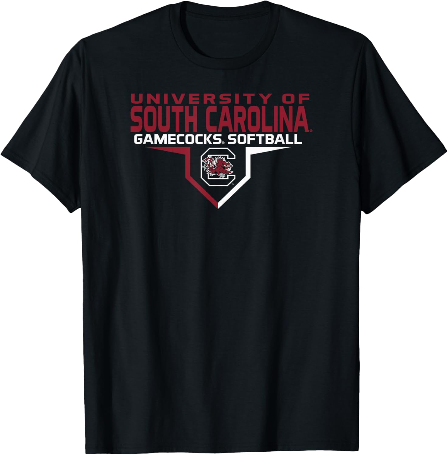 South Carolina Gamecocks Softball Black T-Shirt for Sports Fans - 1