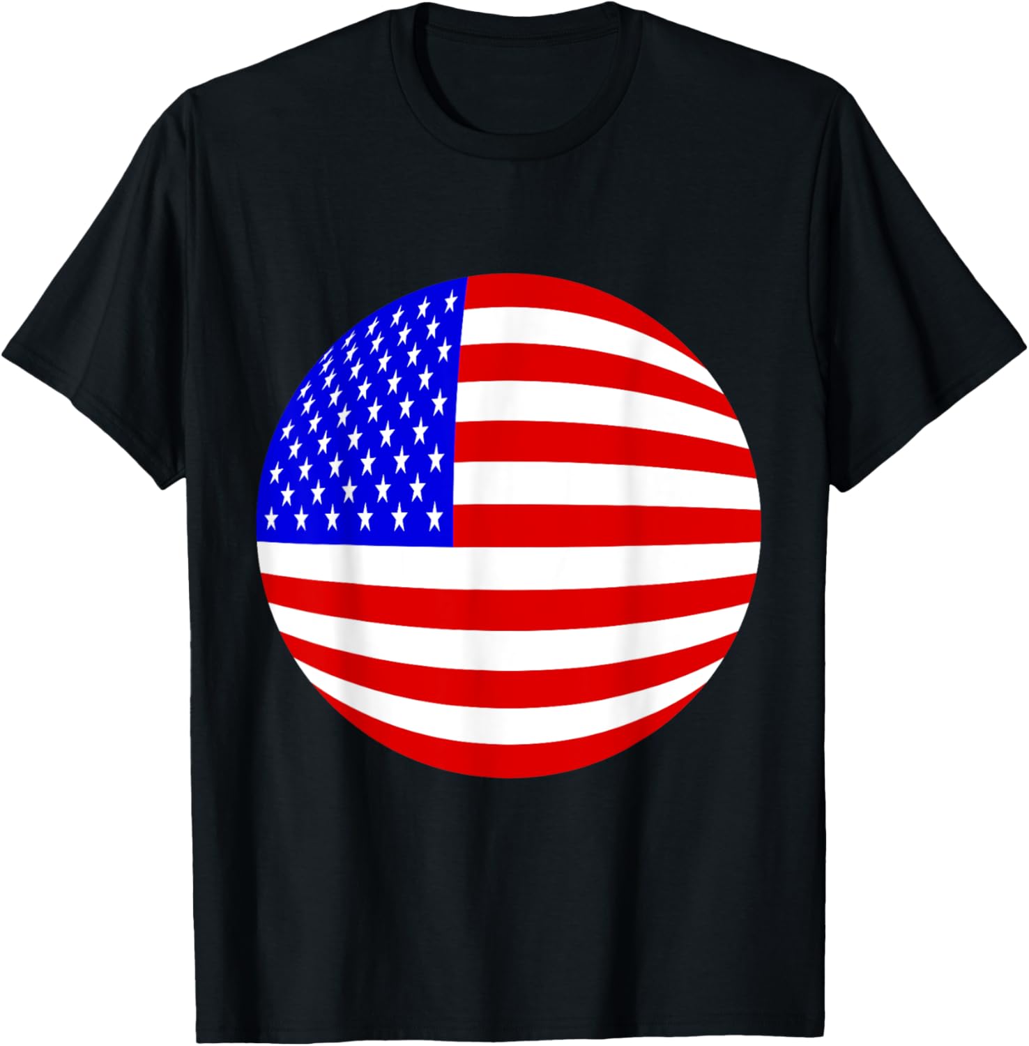 Patriotic American Flag T-Shirt with Stars and Stripes in Red and Blue - 13