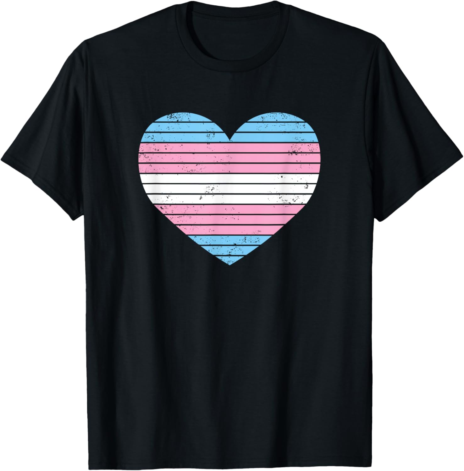 Vintage Heart Transgender Gay Pride Flag T-Shirt for LGBTQIA Supporters - 3