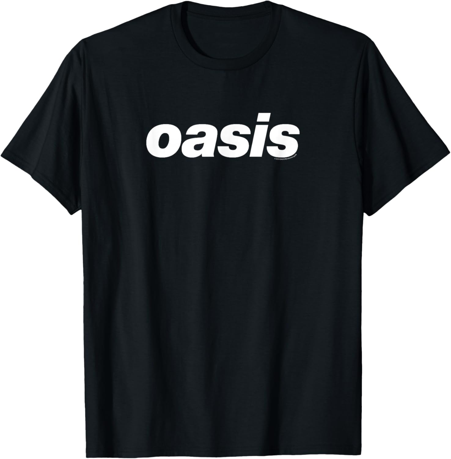 Oasis White Logo on Black T-Shirt - Stylish and Versatile Apparel - 1