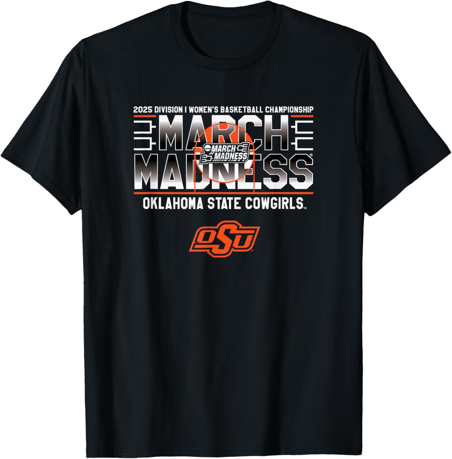 Oklahoma State Cowboys Women's March Madness 2025 Basketball T-Shirt - 1