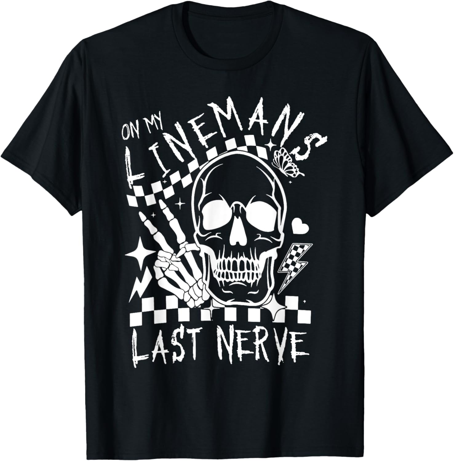 On My Lineman's Last Nerve T-Shirt for Electricians and Workers - 2