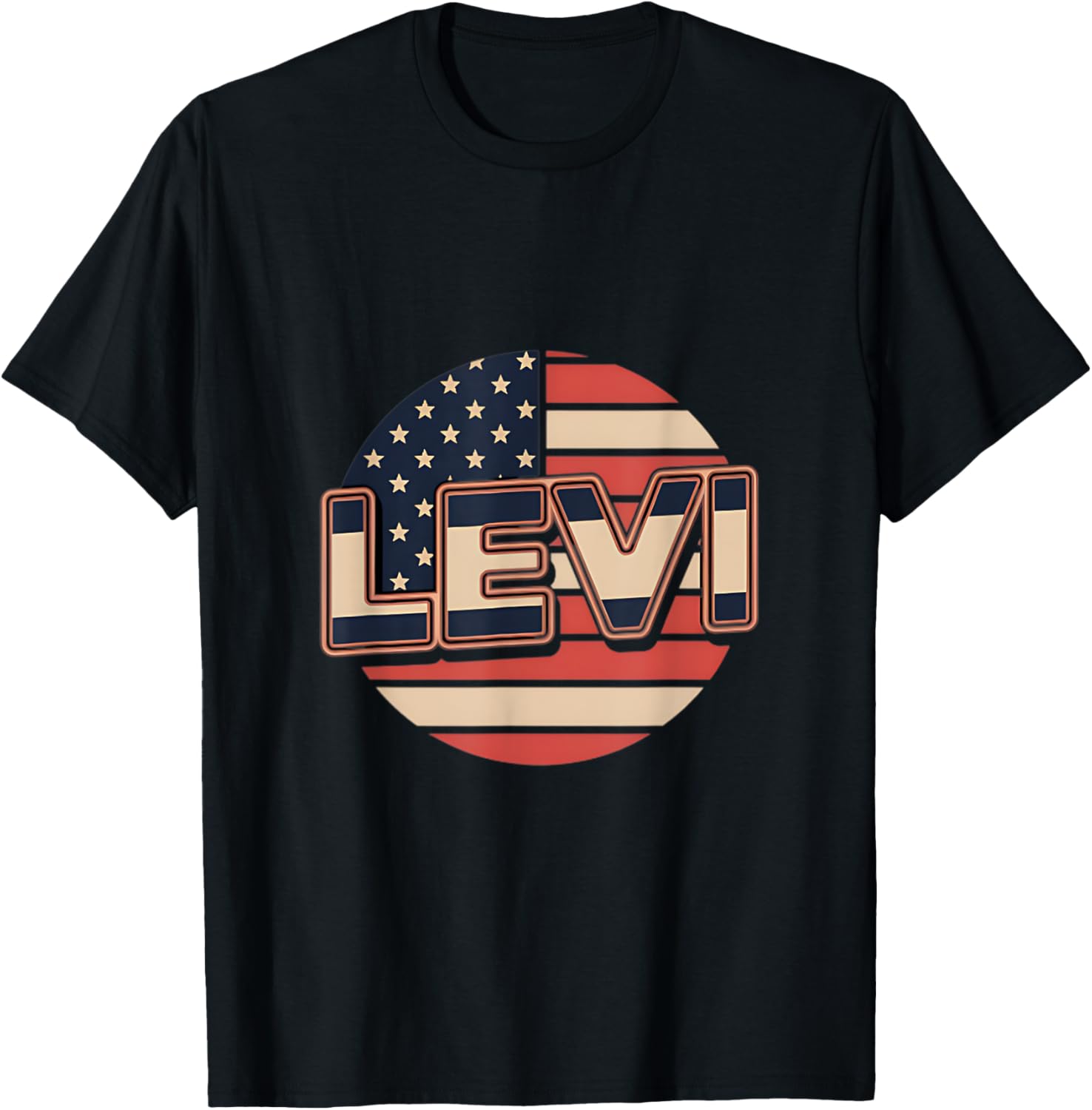 Personalized LEVI USA Flag Patriot T-Shirt for Proud Americans - 13