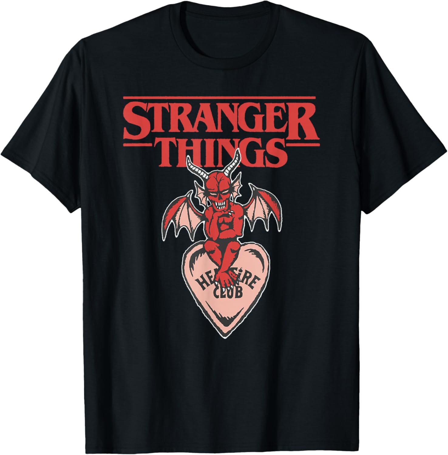 Stranger Things Valentine's Hellfire Demon Candy Heart T-Shirt for Fans - 2