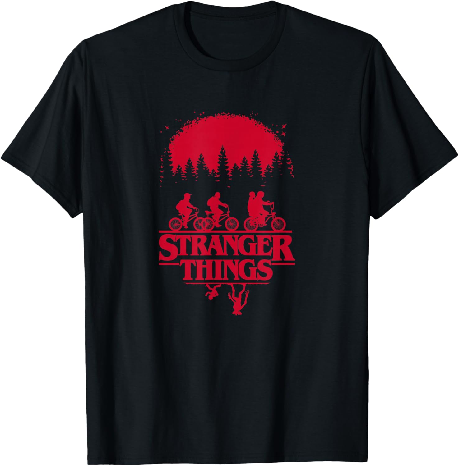 Stranger Things Upside Down Silhouette Group Shot T-Shirt for Fans - 8