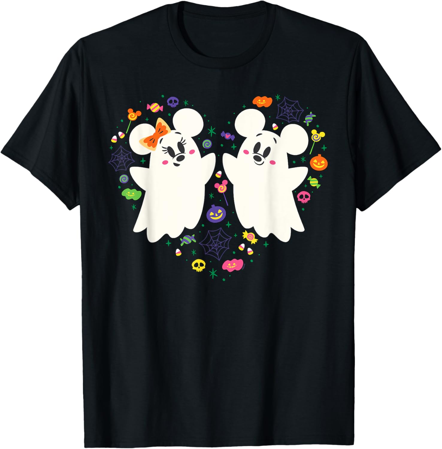 Disney Mickey and Minnie Ghosts Halloween Heart T-Shirt for Kids - 19