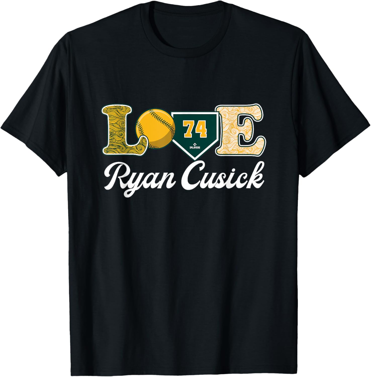 Ryan Cusick Oakland Baseball T-Shirt MLBPA Apparel for Fans - 3