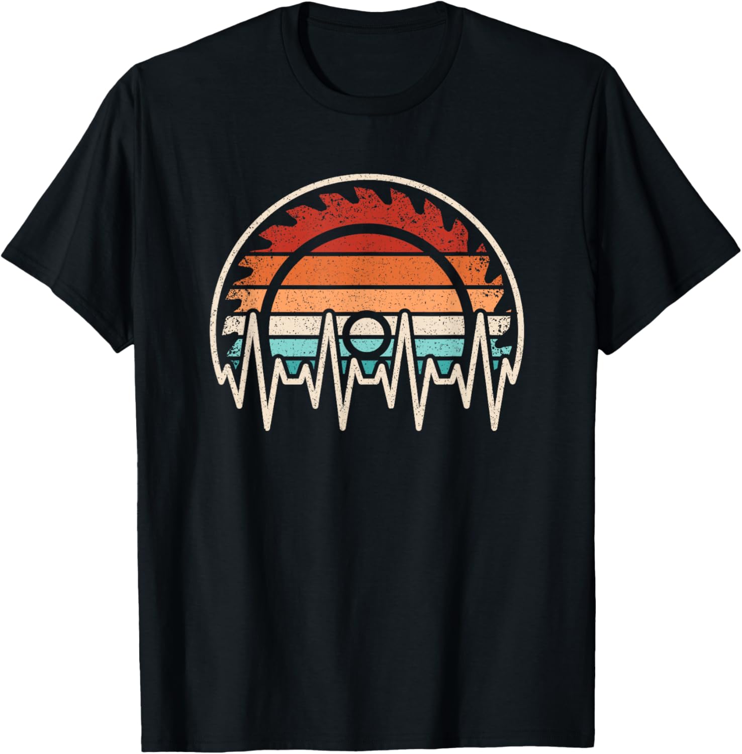 Vintage Woodworker Heartbeat Table Saw Men's T-Shirt for Craft Enthusiasts - 2