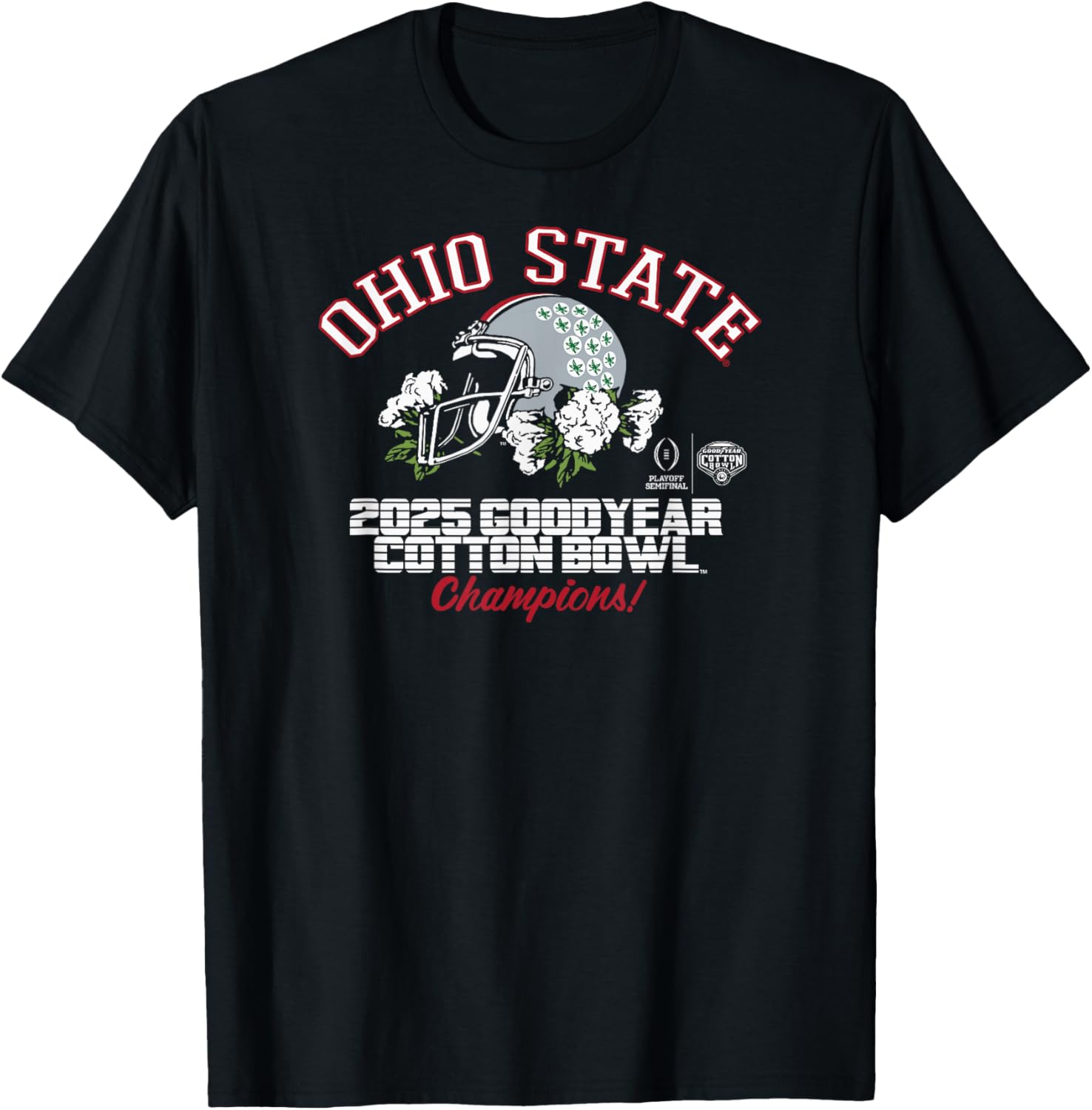 Ohio State Buckeyes 2025 Cotton Bowl Champs Black T-Shirt for Fans - 1