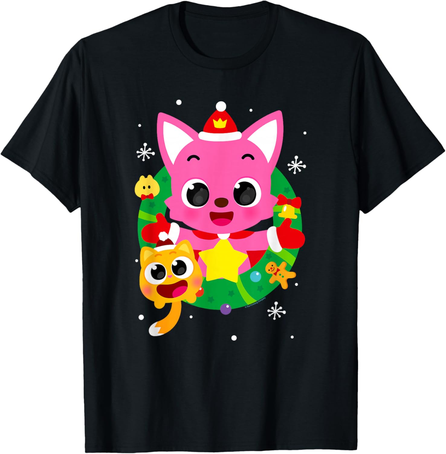 Pinkfong Holiday Wreath T-Shirt for Festive Fun and Cheerful Style - 2