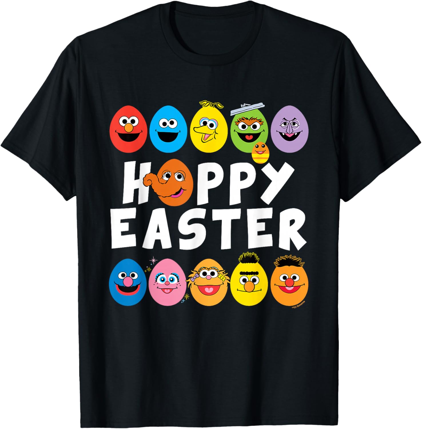 Sesame Street Hoppy Easter Character Eggs T-Shirt for Kids and Adults - 6