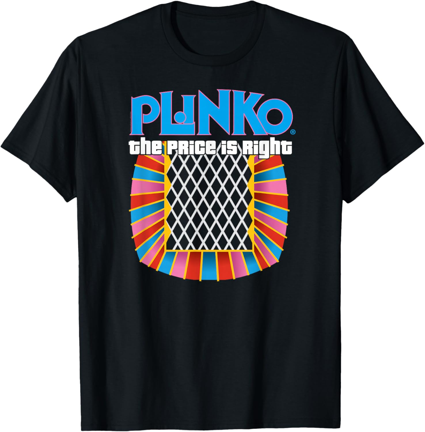 Price is Right Unisex Adults Black Plinko T-Shirt for Fun Game Lovers - 1