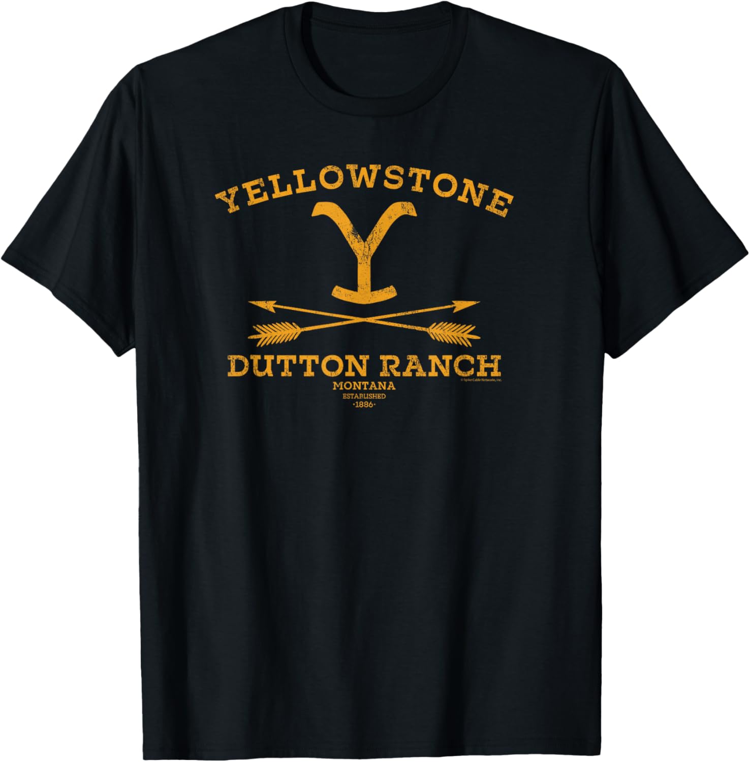 Yellowstone Dutton Ranch Arrows T-Shirt for Women - Black Crew Neck Cotton Blend - 9