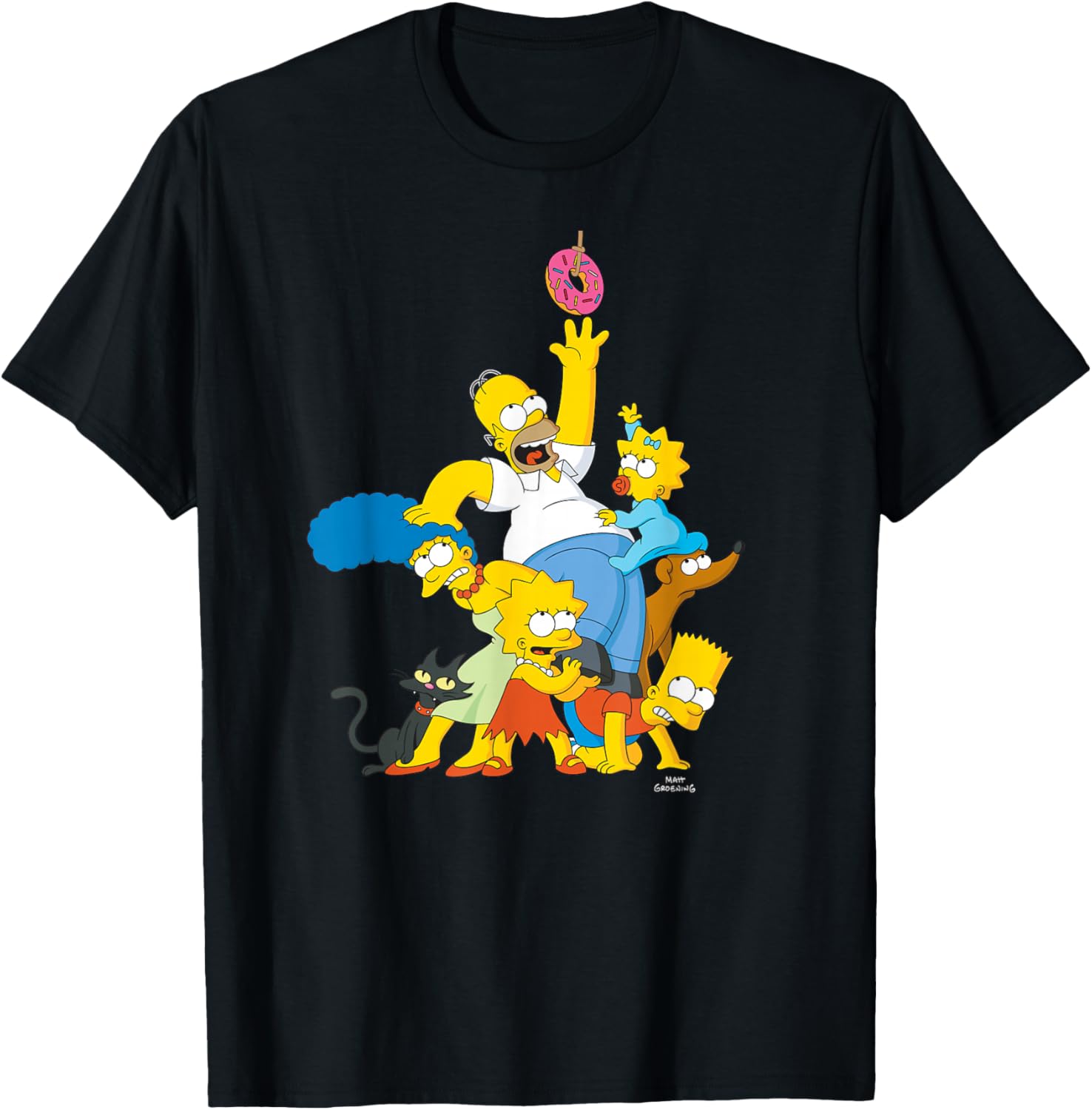 The Simpsons Family Donut Reach T-Shirt for Fun and Stylish Fans - 8
