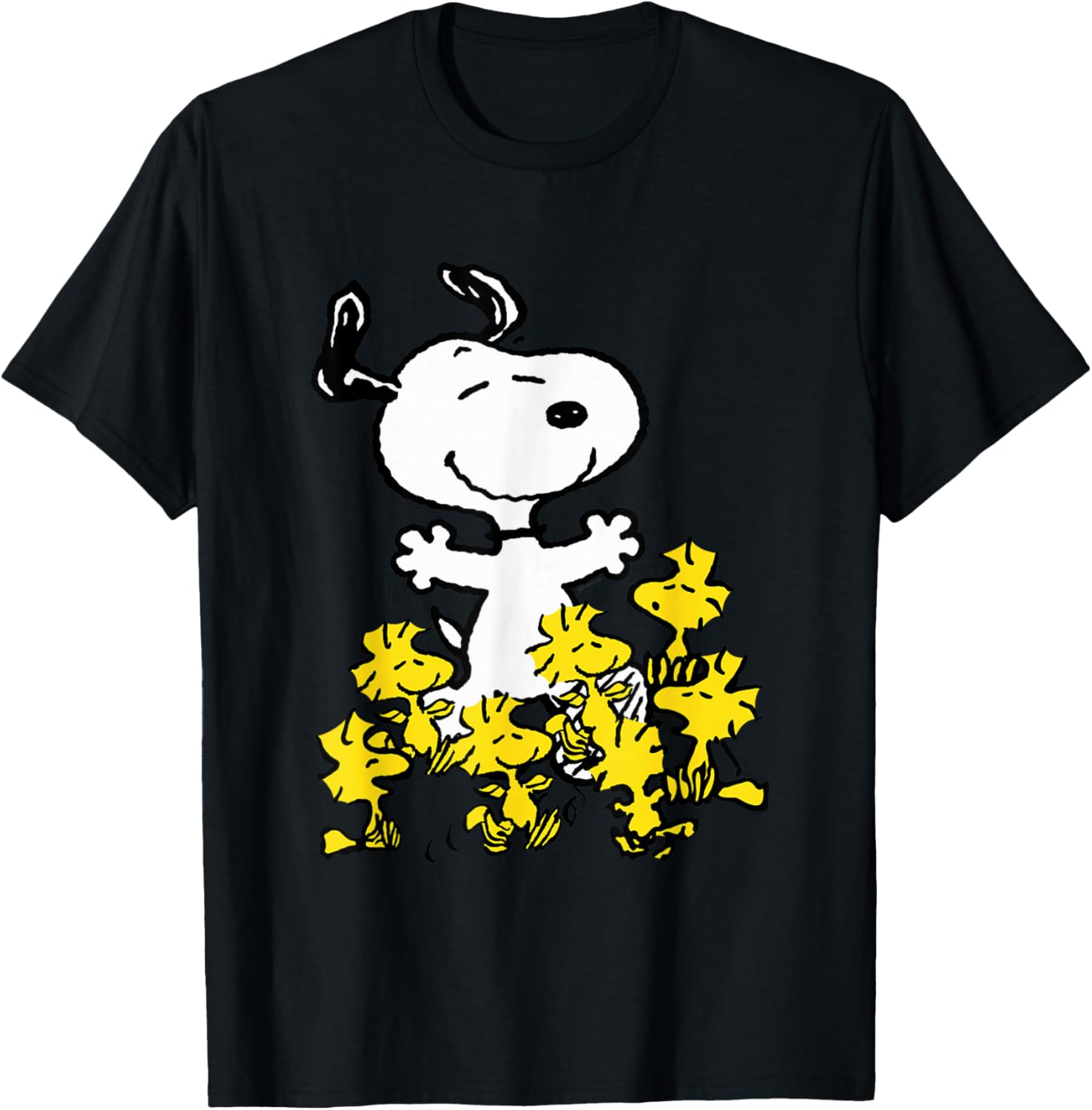 Peanuts Snoopy Chick Party Shirt Classic Fit Adult Black T-Shirt - 2