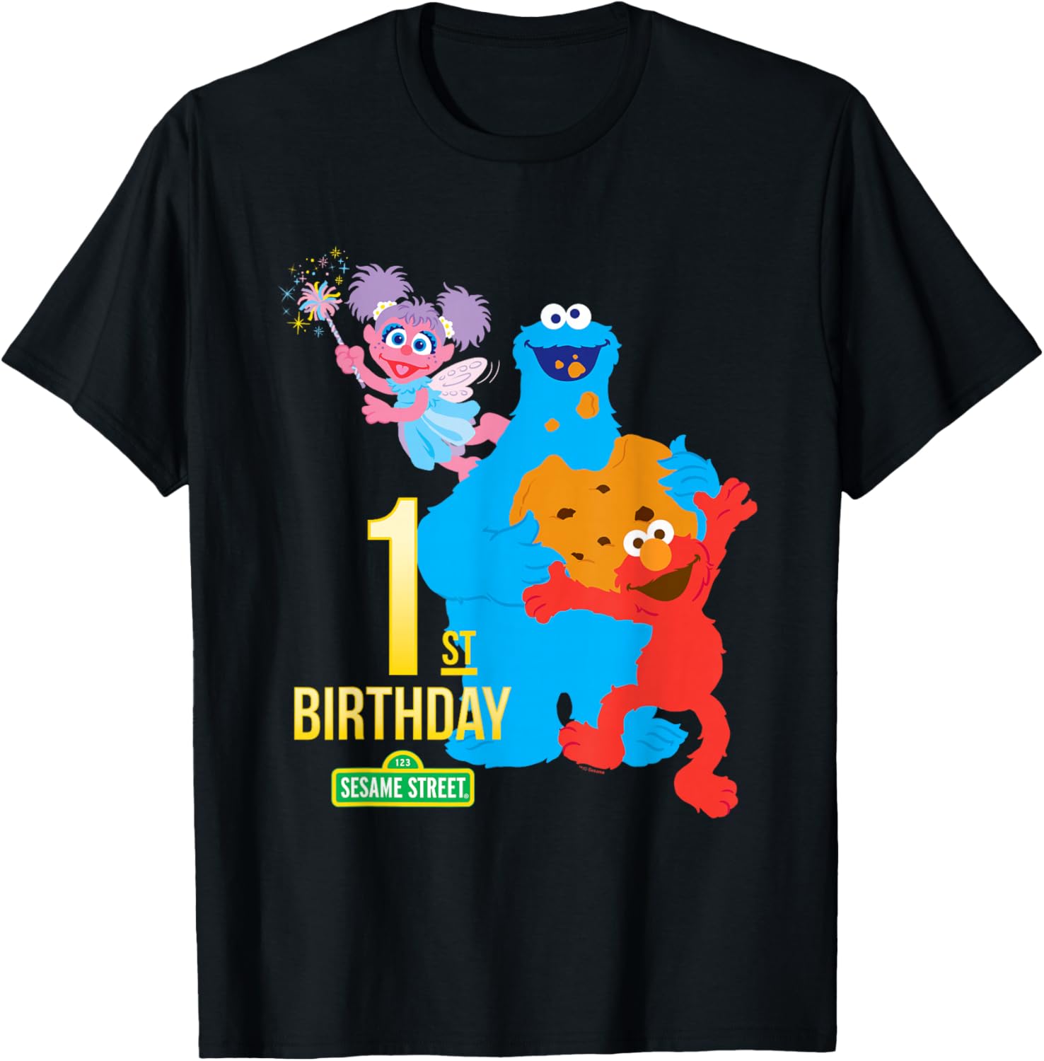 Sesame Street 1st Birthday Classic Fit Crew Neck T-Shirt for Kids - 1
