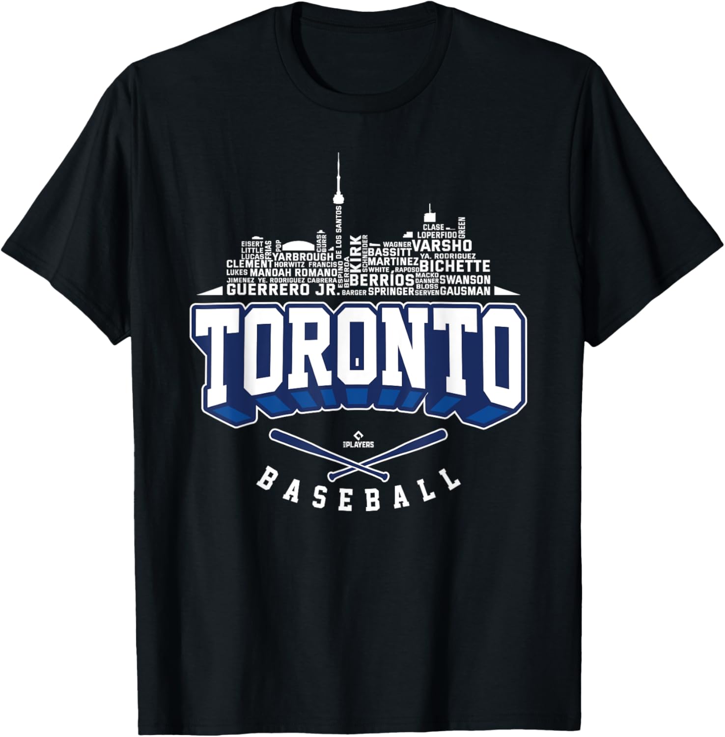 Skyline Word Art T-Shirt featuring Vladimir Guerrero Jr. for MLB Fans - 1