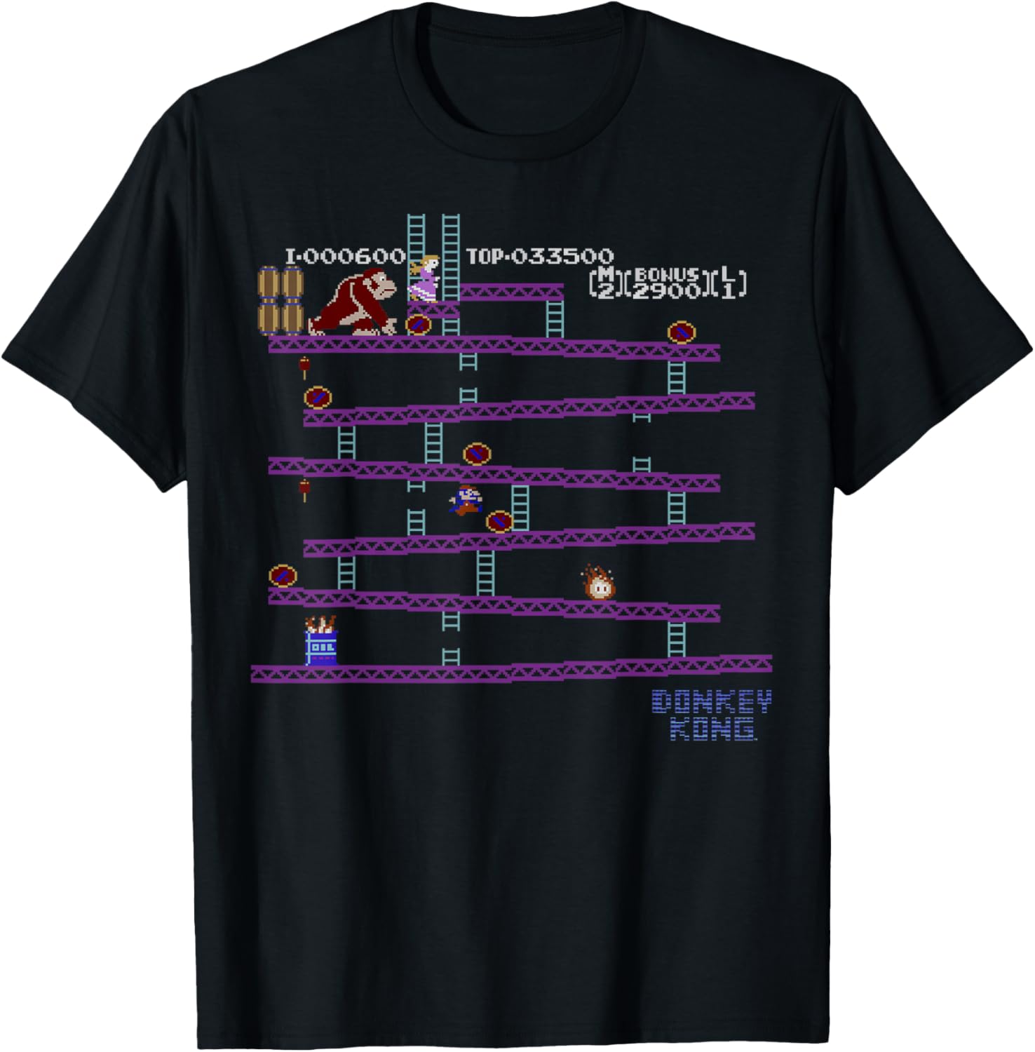 Retro Nintendo Donkey Kong 8-Bit Graphic T-Shirt for Gaming Fans - 7