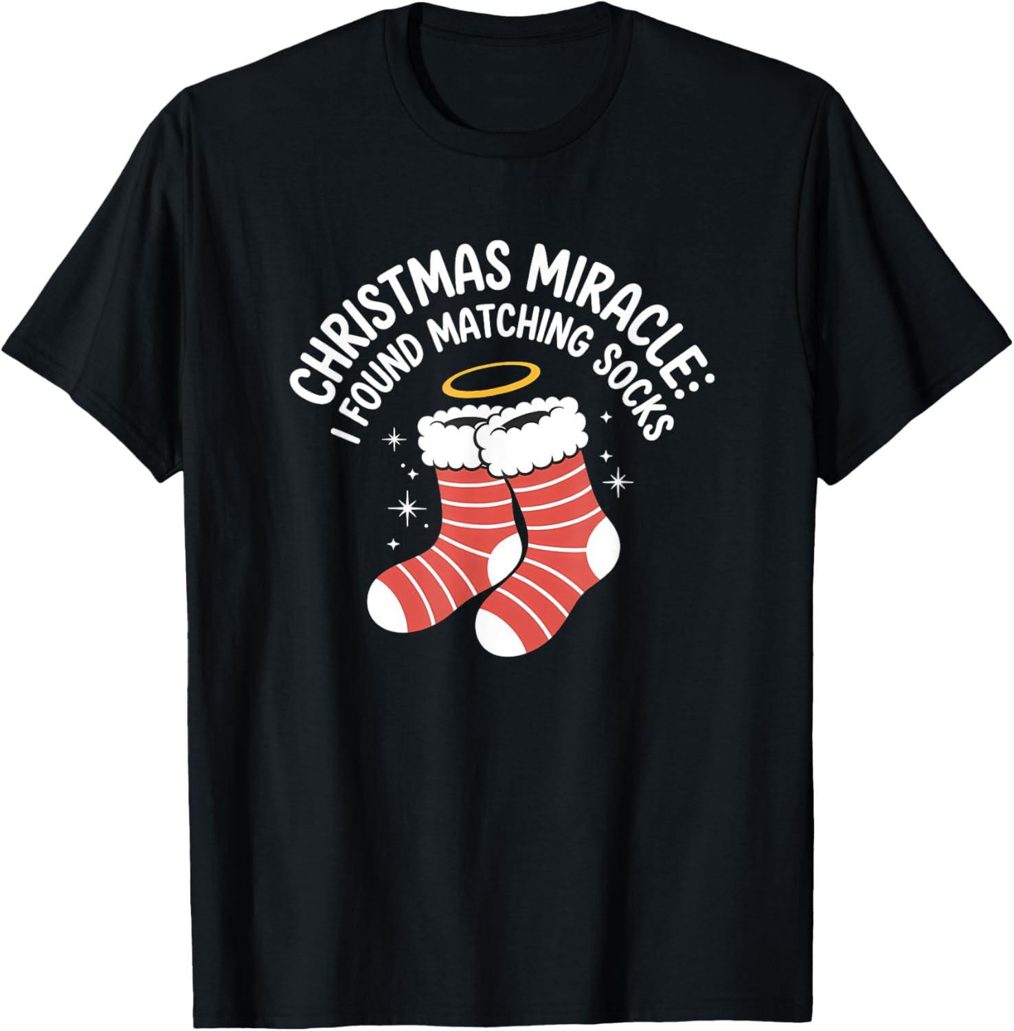 Charming Christmas Miracle Matching Socks and T-Shirt for Holiday Cheer - 1