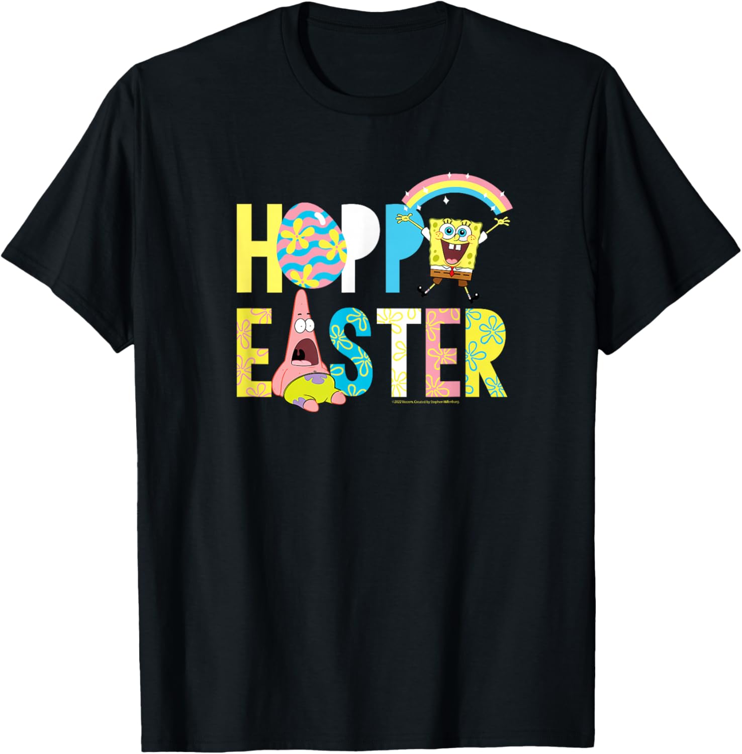 SpongeBob SquarePants Hoppy Easter T-Shirt Fun Kids Holiday Apparel - 1