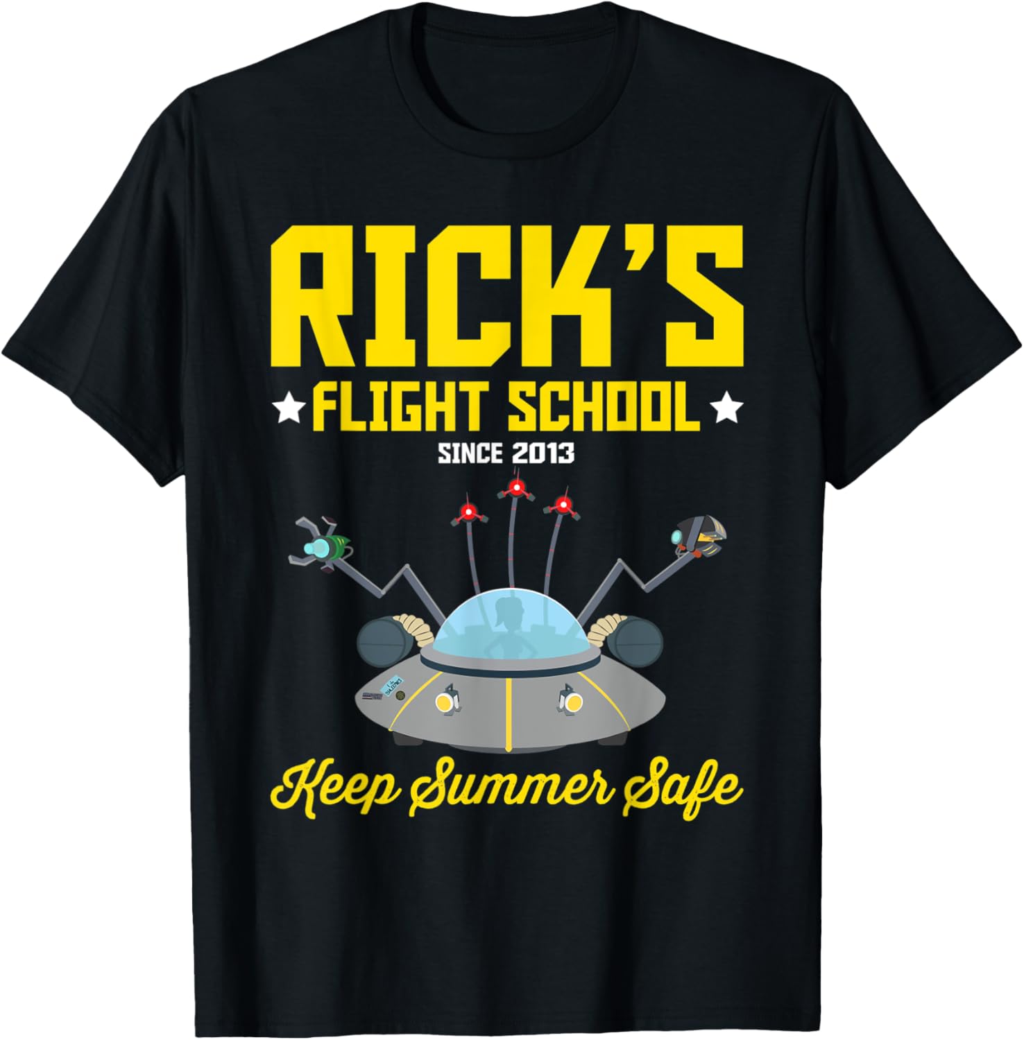 Rick and Morty Flight School Keep Summer Safe T-Shirt for Fans - 1