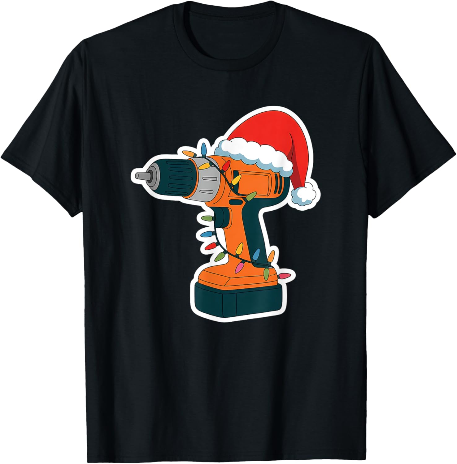 Festive Christmas Cordless Drill T-Shirt Perfect for Holiday Cheer - 1