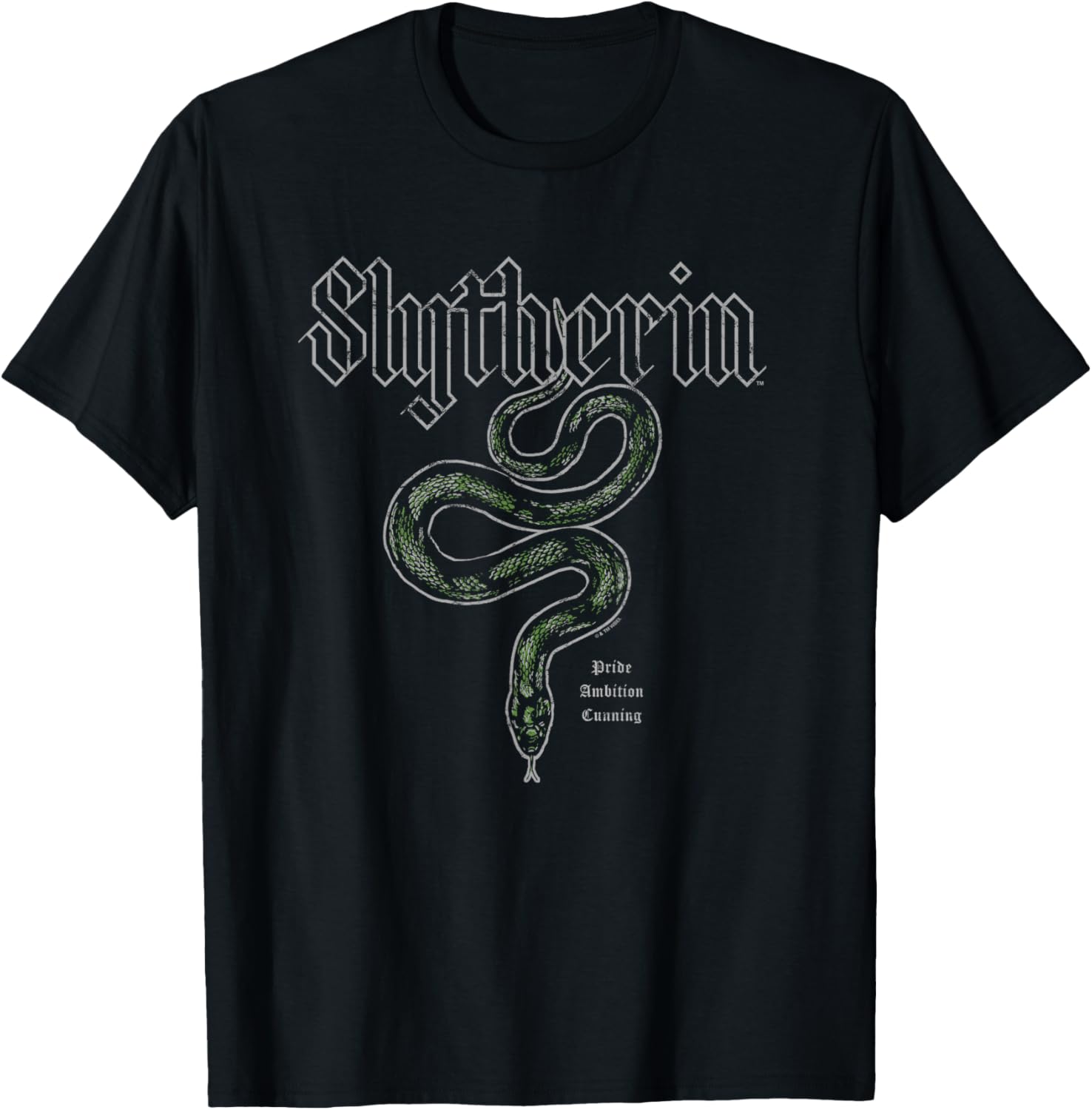 Slytherin Pride Distressed T-Shirt for Harry Potter Fans - 1