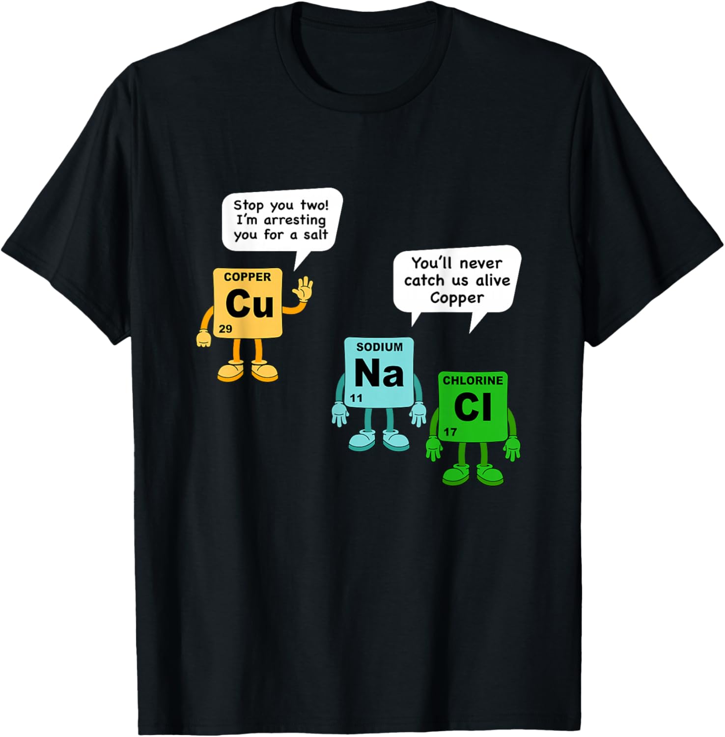 Salt and Copper Chemistry T-Shirt for Students - Fun Science Apparel - 6