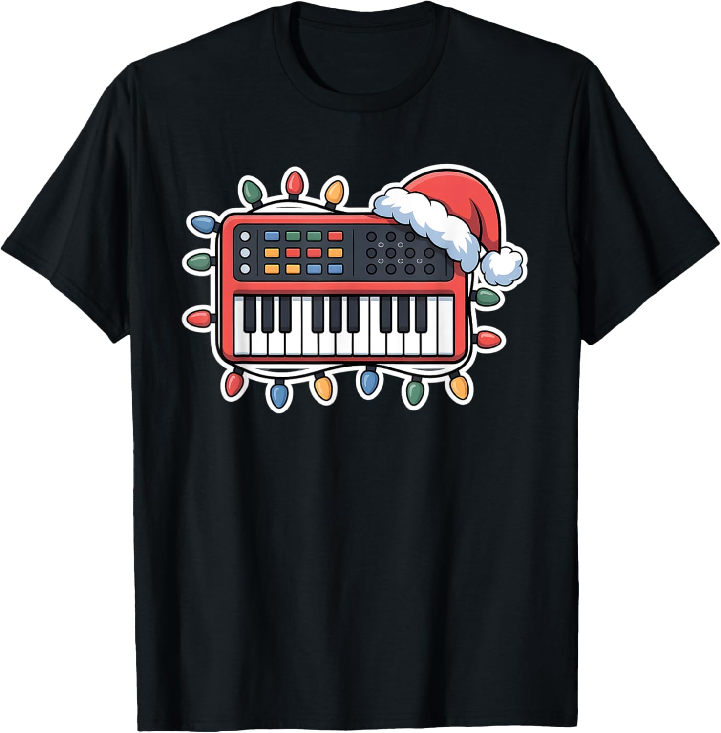 Christmas Synthesizer Holiday T-Shirt for Music Lovers and Festive Fun - 3